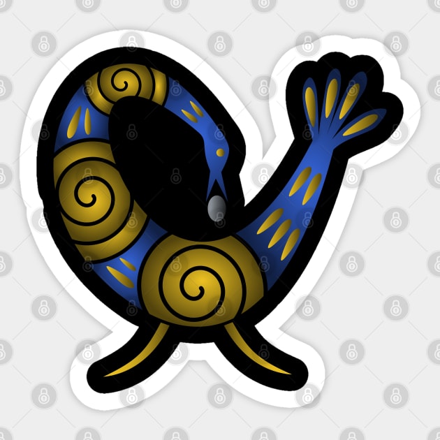 Sankofa Bird Symbol Sticker by Wareham Spirals